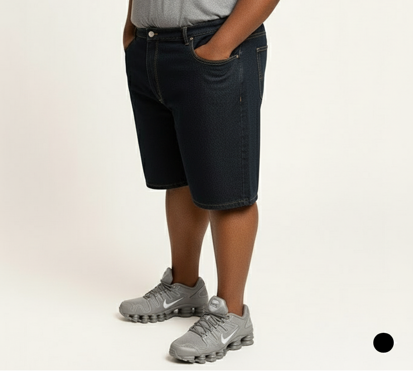 KLUE Unwashed Raw Black Denim Shorts –Big Broz Sizes- (50–72 Inches)