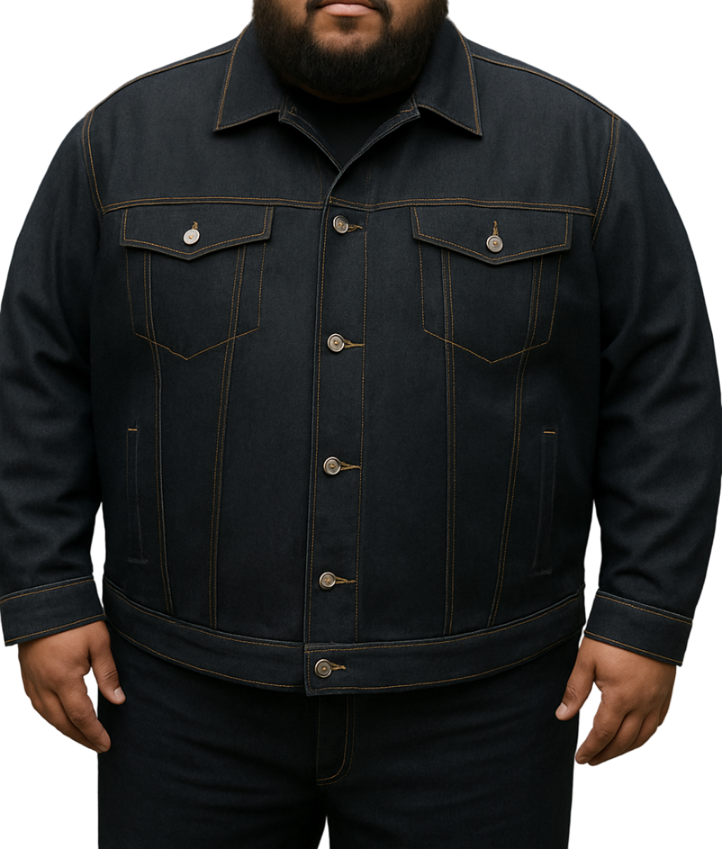 KLUE Unwashed Raw Denim Jacket- Big Broz Sizes-(5XL–10XL)