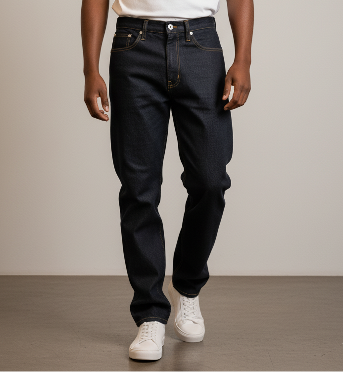 KLUE Unwashed Raw Black Jeans (Sizes 34–48 Inches)