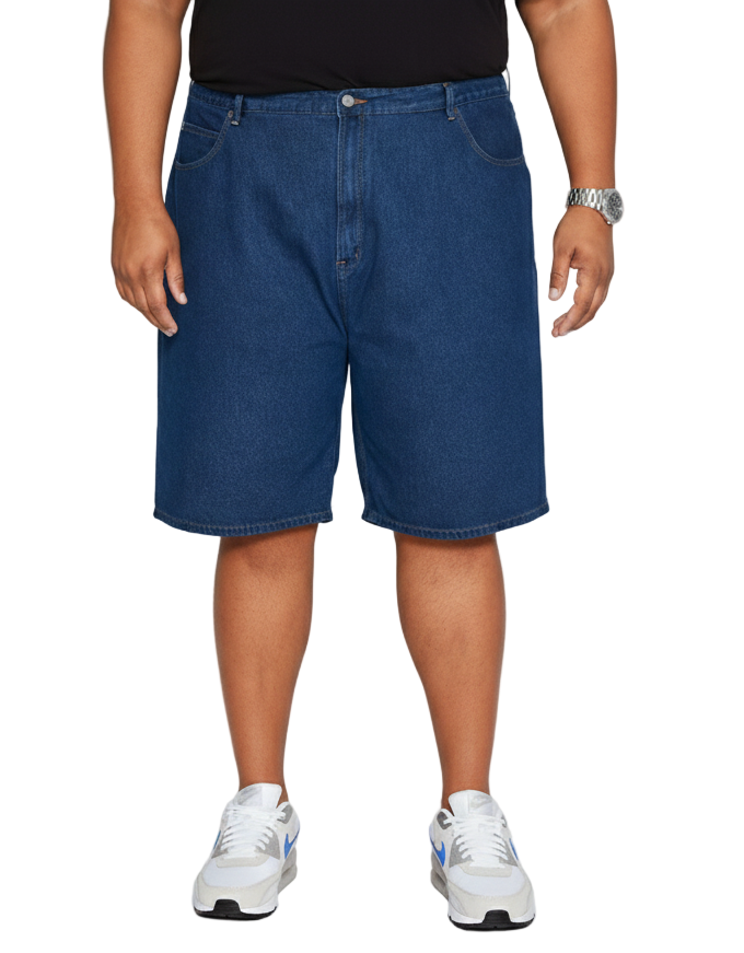 KLUE Shorts- Washed Blue Denim-Big Broz Sizes-(60-72 Inches)