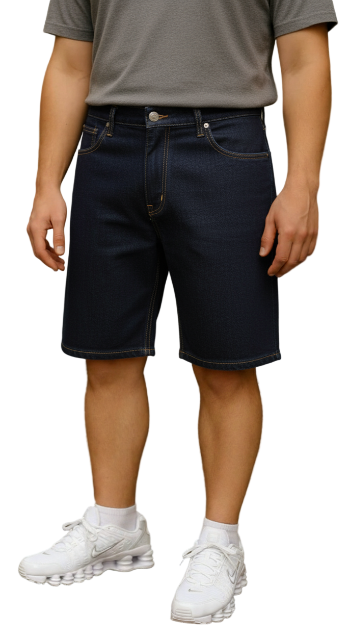 KLUE Unwashed Raw Blue Denim Shorts (Sizes 34-48 Inches)