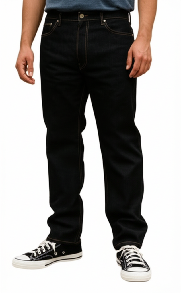 KLUE Unwashed Raw Black Jeans (Sizes 34–48 Inches)