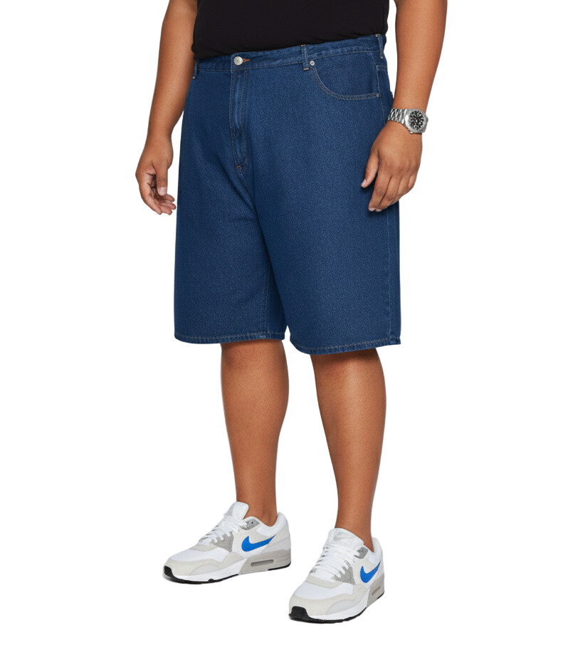 KLUE Shorts- Washed Blue Denim-Big Broz Sizes-(60-72 Inches)