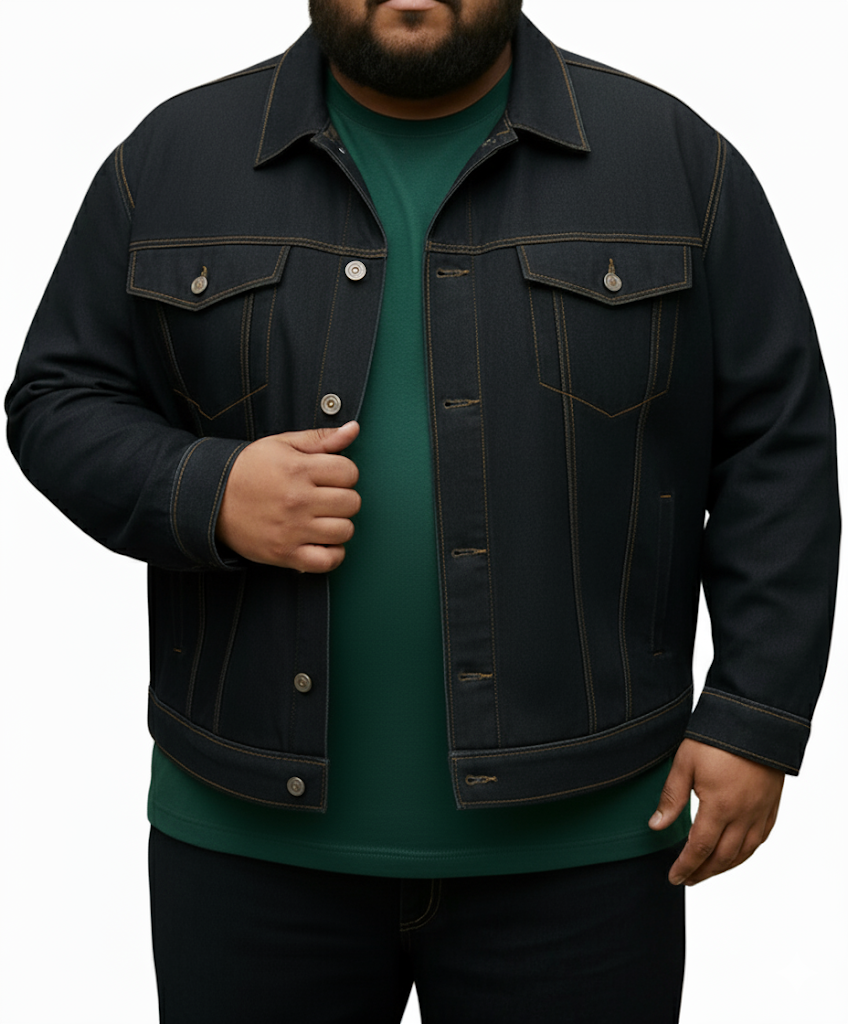 KLUE Unwashed Denim Jacket- for Bigger Broz (Sizes 5XL–10XL)
